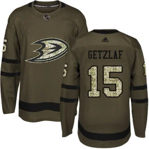 Mens NHL Anaheim Ducks Ryan Getzlaf 15 Green Salute to Service