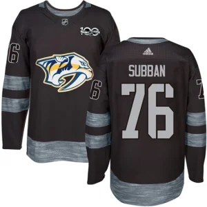 Mens Nashville Predators P.K Subban 76 Authentic Black 1917-2017 100th Anniversary