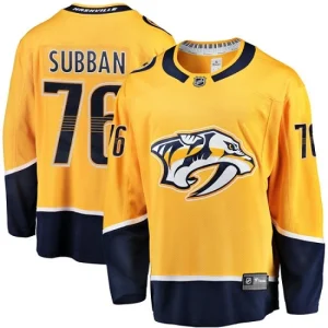 Mens Nashville Predators P.K Subban 76 Breakaway Gold Fanatics Branded Home