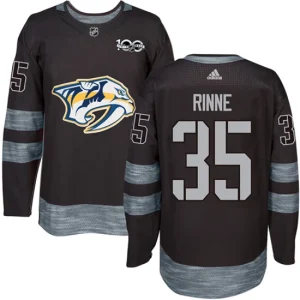 Mens Nashville Predators Pekka Rinne 35 Authentic Black 1917-2017 100th Anniversary