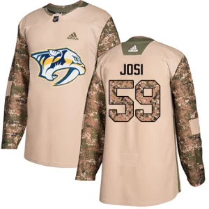 Mens Nashville Predators Roman Josi 59 Authentic Camo Veterans Day Practice