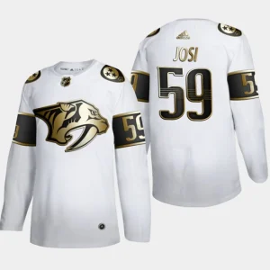 Mens Nashville Predators Roman Josi 59 Golden Edition White Authentic