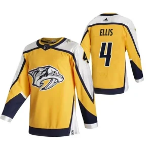 Mens Nashville Predators Ryan Ellis 4 2022 Reverse Retro Yellow Authentic