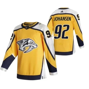 Mens Nashville Predators Ryan Johansen 92 2022 Reverse Retro Yellow Authentic