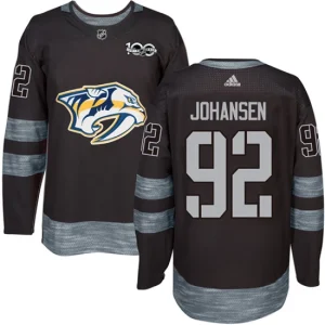 Mens Nashville Predators Ryan Johansen 92 Authentic Black 1917-2017 100th Anniversary