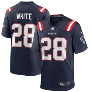 Mens New England Patriots James White Nike Navy Game Jersey