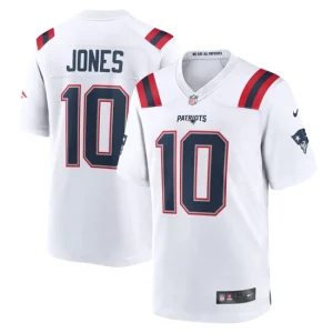 Mens New England Patriots Mac Jones Nike White Player Game Jersey