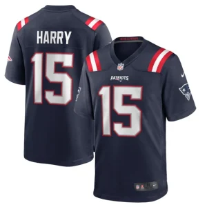 Mens New England Patriots NKeal Harry Nike Navy Game Jersey