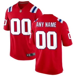 Mens New England Patriots Nike Red Alternate Custom Jersey