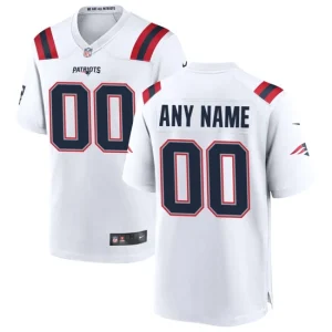 Mens New England Patriots Nike White Custom Game Jersey