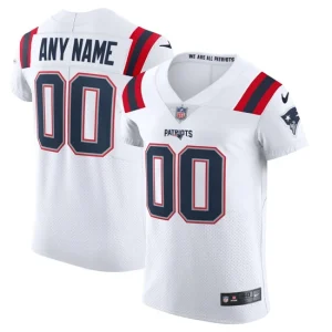 Mens New England Patriots Nike White Vapor Elite Custom Jersey