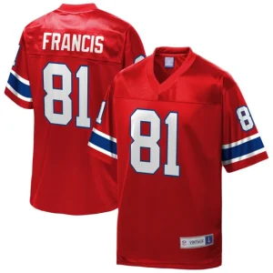 Mens New England Patriots Russ Francis NFL Pro Line Red Retired Player Jersey