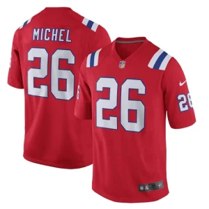 Mens New England Patriots Sony Michel Nike Red Alternate Game Jersey