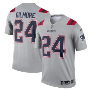 Mens New England Patriots Stephon Gilmore Nike Gray Inverted Legend Jersey