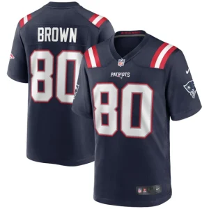 Mens New England Patriots Troy Brown Nike Navy Game Retired Player Jersey