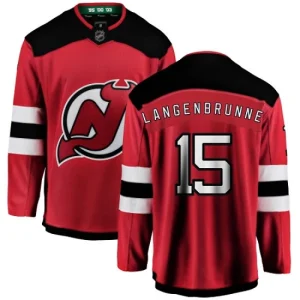 Mens New Jersey Devils Jamie Langenbrunner 15 Breakaway Red Fanatics Branded Home