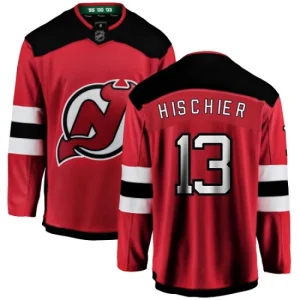 Mens New Jersey Devils Nico Hischier 13 Breakaway Red Fanatics Branded Home