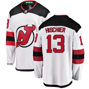 Mens New Jersey Devils Nico Hischier 13 Breakaway White Fanatics Branded Away