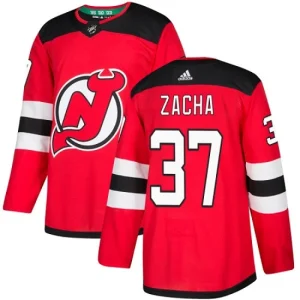 Mens New Jersey Devils Pavel Zacha 37 Authentic Red Home