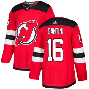 Mens New Jersey Devils Steve Santini 16 Authentic Red Home