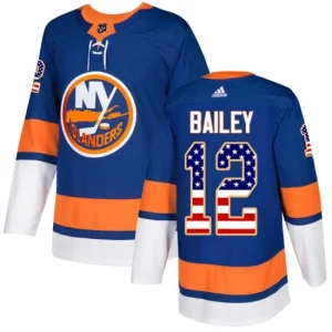 Mens New York Islanders Josh Bailey 12 Authentic Royal Blue USA Flag Fashion