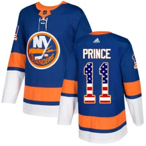 Mens New York Islanders Shane Prince 11 Authentic Royal Blue USA Flag Fashion