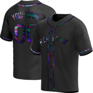 Mens New York Mets Black Holographic Alternate Jersey