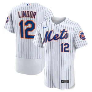 Mens New York Mets Francisco Lindor Nike White Home Authentic Player Jersey