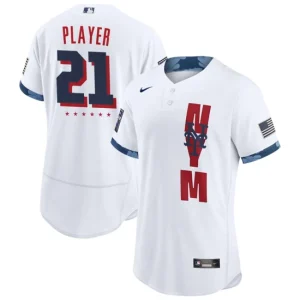 Mens New York Mets Nike White 2021 MLB All-Star Game Custom Jersey