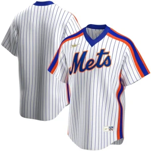 Mens New York Mets Nike White Home Cooperstown Collection Team Jersey