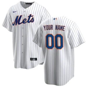 Mens New York Mets Nike White Home Custom Jersey 1