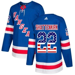 Mens New York Rangers Kevin Shattenkirk 22 Authentic Royal Blue USA Flag Fashion