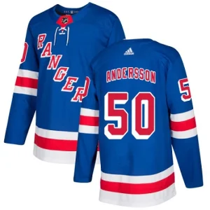 Mens New York Rangers Lias Andersson 50 Authentic Royal Blue Home