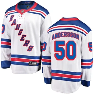 Mens New York Rangers Lias Andersson 50 Breakaway White Fanatics Branded Away