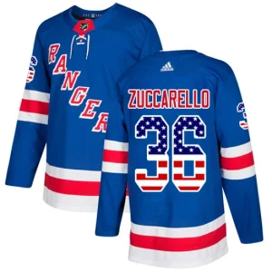 Mens New York Rangers Mats Zuccarello 36 Authentic Royal Blue USA Flag Fashion