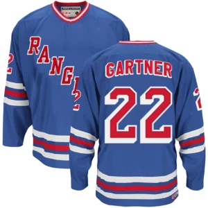 Mens New York Rangers Mike Gartner 22 Authentic Throwback Royal Blue CCM Heroes of Hockey Alumni