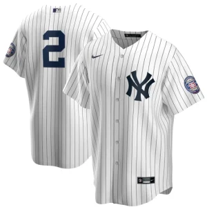 Mens New York Yankees Derek Jeter Nike White Navy 2020 Hall of Fame Induction Jersey