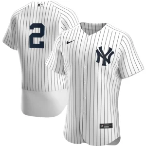 Mens New York Yankees Derek Jeter Nike White Navy Home Player Jersey