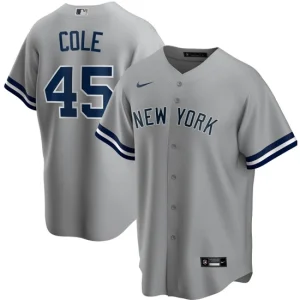 Mens New York Yankees Gerrit Cole Nike Gray Road Player Name Jersey