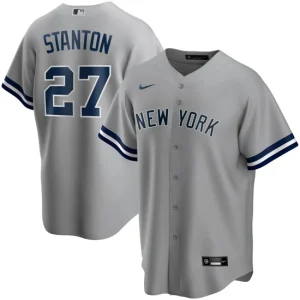 Mens New York Yankees Giancarlo Stanton Nike Gray Road Player Name Jersey