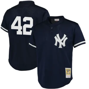 Mens New York Yankees Mariano Rivera Mitchell & Ness Navy Cooperstown Mesh Batting Practice Jersey