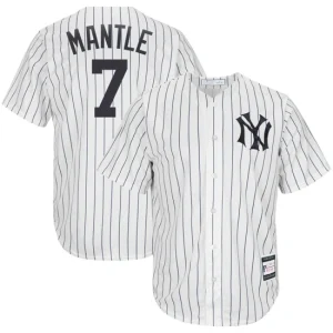 Mens New York Yankees Mickey Mantle White Navy Home Cooperstown Collection Player Jersey