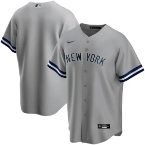 Mens New York Yankees Nike Gray Road Team Jersey 1