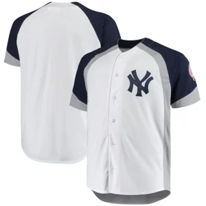 Mens New York Yankees White Navy Big & Tall Color Block Team Jersey