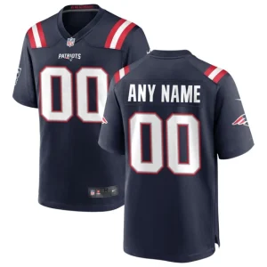 Mens Nike New England Patriots Navy Custom Game Jersey