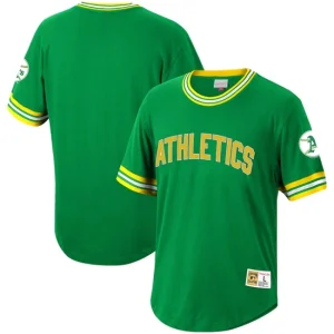 Mens Oakland Athletics Mitchell & Ness Kelly Green Cooperstown Collection Wild Pitch Jersey T-Shirt