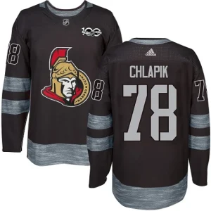 Mens Ottawa Senators Filip Chlapik 78 Authentic Black 1917-2017 100th Anniversary