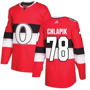 Mens Ottawa Senators Filip Chlapik 78 Authentic Red 2017 100 Classic