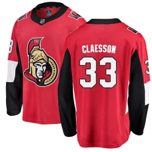 Mens Ottawa Senators Fredrik Claesson 33 Breakaway Red Fanatics Branded Home