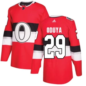 Mens Ottawa Senators Johnny Oduya 29 Authentic Red 2017 100 Classic